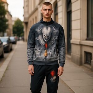 Pennywise (IT) Hoodie/pants Men's 2XLT  Screen‎ Print Big Graphics